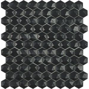 Стеклянная мозаика 32x31 7мм Hexagon Nordic № 903 D матовая объемная Vidrepur