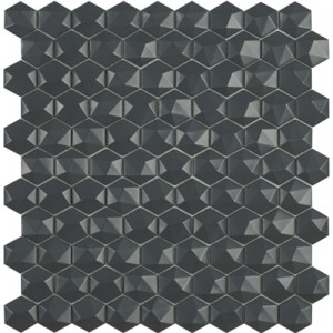 Стеклянная мозаика 32x31 7мм Hexagon Nordic № 908 D матовая объемная Vidrepur