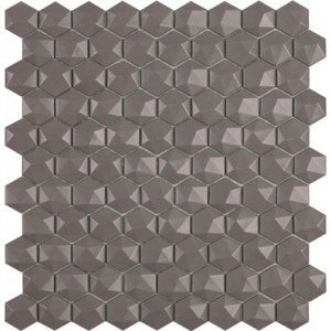 Стеклянная мозаика 32x32 7мм Hexagon Nordic № 926 D матовая объемная Vidrepur