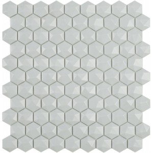 Стеклянная мозаика 32x31 7мм Hexagon Nordic № 909 D матовая объемная Vidrepur