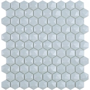 Стеклянная мозаика 32x31 7мм Hexagon Nordic № 925 D матовая объемная Vidrepur