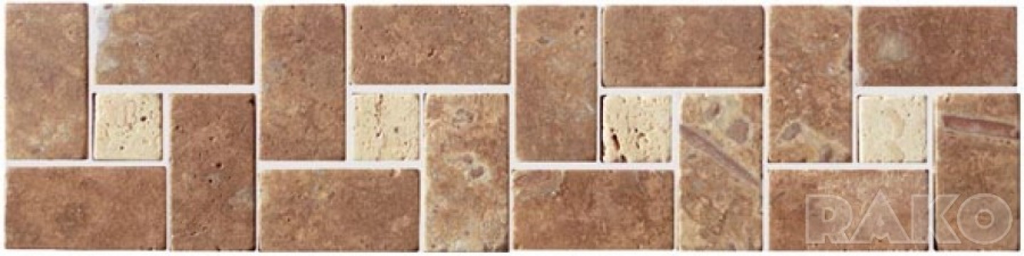RAKO Бордюр из каменной мозаики 30*8 Travertin SDMJ9010