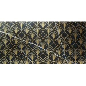 Керамогранит 120x60 Dune Black & Light Calacatta Tiara полированная геометрия черный