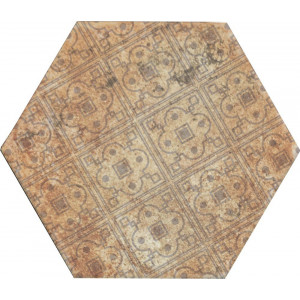 Плитка Monopole керамогранит 24x20 Decor Marron Pompeia матовая