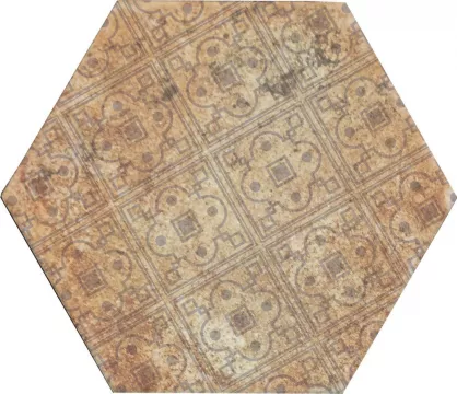 Плитка Monopole керамогранит 24x20 Decor Marron Pompeia матовая