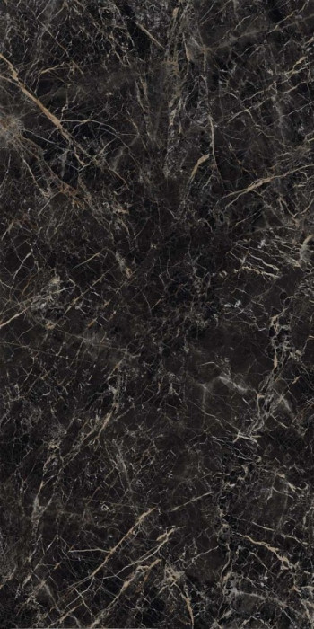 Керамогранит 320x160 Grande Marble Look Saint Laurent Stuoiato Lux глянцевая черный 6мм Marazzi