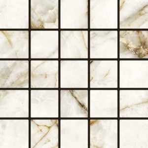 Плитка 30x30 Grespania Cuarzo Reno Мозаика Olimpia Чип Стена глянцевая мрамор белый