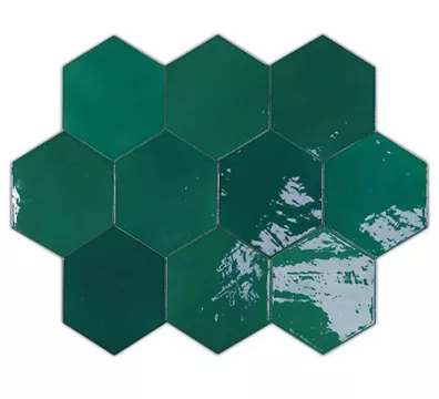 Плитка 12.4x10.8 Wow Zellige Hexa Emerald 122086