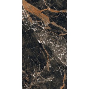 Плитка Rex Ceramiche 120x60 Bijoux Ombre Caravage Glossy Rett 766332 глянцевая черный мрамор 9мм