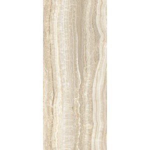 Плитка 280x120 Eccentric Luxe Almond Glossy 120X280R 778822 глянцевая бежевый камень, мрамор 6мм Rex Ceramiche