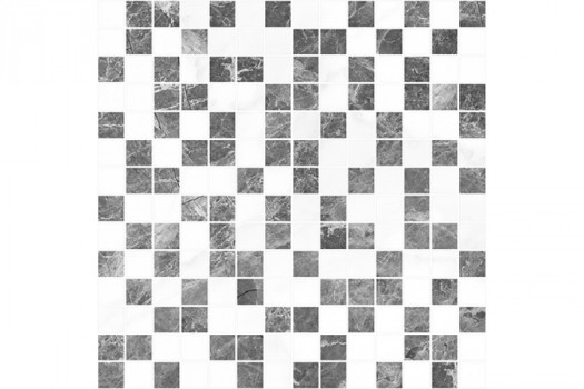 Плитка Laparet 30x30 мозаика серый+белый Crystal глянцевая глазурованная