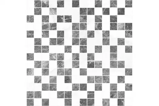 Плитка Laparet 30x30 мозаика серый+белый Crystal глянцевая глазурованная