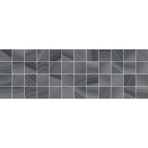 Плитка Laparet 60x20 мозаика декор мозаичный серый MM60085 Agat глянцевая глазурованная