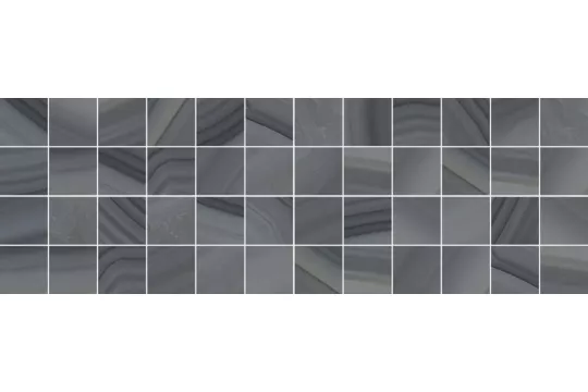 Плитка Laparet 60x20 мозаика декор мозаичный серый MM60085 Agat глянцевая глазурованная