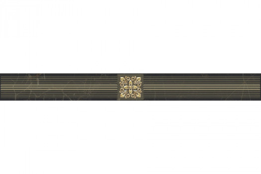 Плитка Laparet 60x6 бордюр чёрный Royal глянцевая глазурованная