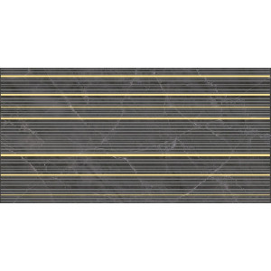 Плитка Laparet 50x25 декор Race чёрный Olimpus глянцевая глазурованная