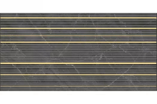 Плитка Laparet 50x25 декор Race чёрный Olimpus глянцевая глазурованная