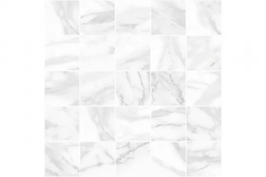 Плитка Laparet 25x25 мозаика декор мозаичный белый MM34037 Olimpus глянцевая глазурованная