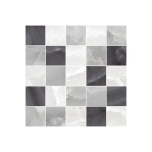 Плитка Laparet 25x25 мозаика декор мозаичный серый микс MM34040 Prime глянцевая глазурованная