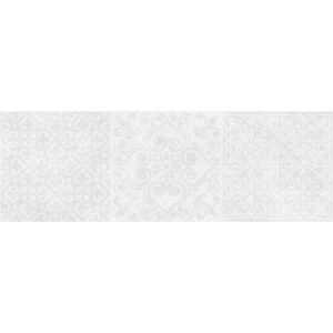 Плитка Laparet 60x20 декофон Alabama серый узор 60016 Step матовая глазурованная