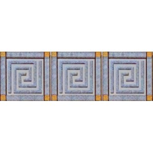 Плитка Laparet 17x6 декор Пальмира Комплект стеклянных вставок 3шт компл. серый Мармара полированная глазурованная