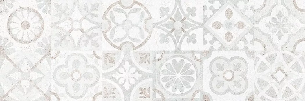 Плитка Керамин 75x25 декофон 7Д декор серый пэчворк Сонора полированная глазурованная
