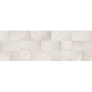 Плитка Керамин 75x25 декофон 7Д декор белый. структура Шиен полированная глазурованная