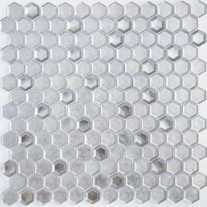Стеклянная мозаика Alchimia LeeDo Argento grani hexagon 13x23x6