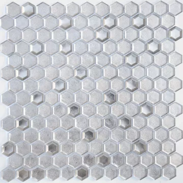 Стеклянная мозаика Alchimia LeeDo Argento grani hexagon 13x23x6