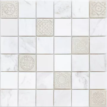 Мозаика из натурального камня LeeDo Art Dolomiti bianco MAT 48x48x8