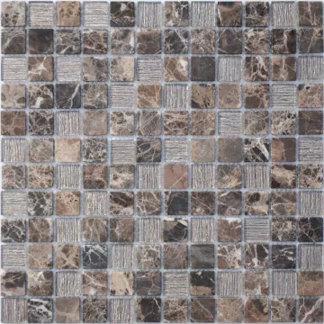 Мозаика из стекла и натурального камня LeeDo Coffee Jute 23x23x4