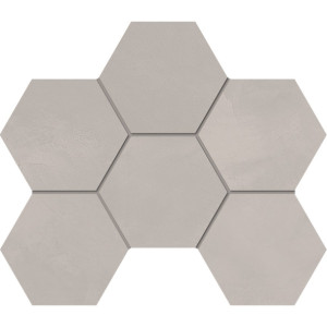 Плитка Эстима мозаика Mosaic/GF01_NS/25x28,5x10/Hexagon неполированный серый