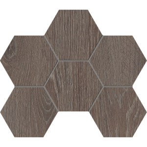 Плитка Эстима мозаика Mosaic/KW03_NR/25x28,5x10/Hexagon структурированный коричневый