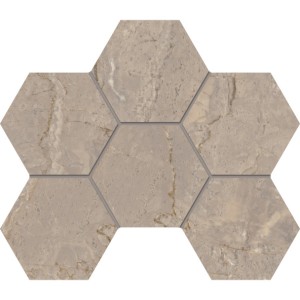 Плитка Эстима мозаика Mosaic/BR02_PS/25x28,5/Hexagon Bernini полированный бежевый