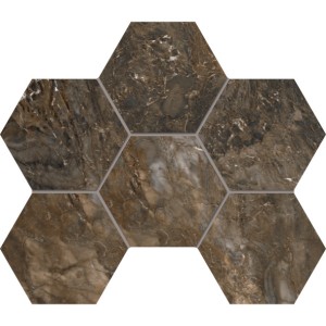 Плитка Эстима мозаика Mosaic/BR04_NS/25x28,5/Hexagon Bernini неполированный коричневый