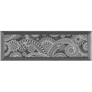 Плитка Absolut keramika декор 15x8 Decor Silver Monocolor Biselado глянцевая