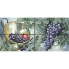 Плитка Absolut keramika декор 40x20 Composicion Acuarela Uvas Monocolor Milano глянцевая