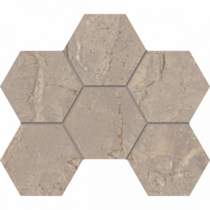 Плитка Эстима мозаика Mosaic/BR02_PS/25x28,5/Hexagon полированный бежевый