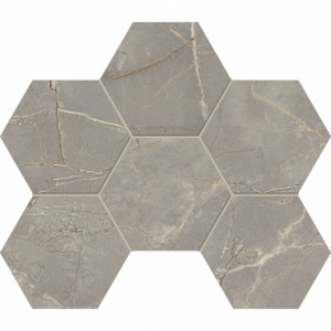 Плитка Эстима мозаика Mosaic/BR03_NS/25x28,5/Hexagon неполированный серый