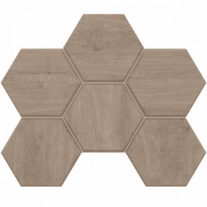 Плитка Эстима мозаика Mosaic/CW02_NR/25x28,5/Hexagon неполированный серый