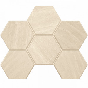 Плитка Эстима мозаика Mosaic/GB01_NR/25x28,5/Hexagon неполированный белый