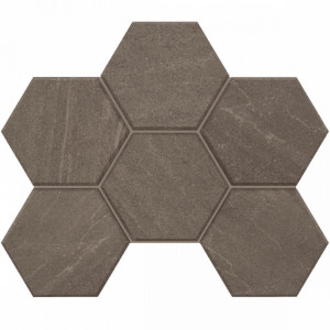 Плитка Эстима мозаика Mosaic/GB03_NR/25x28,5/Hexagon неполированный серый