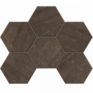 Плитка Эстима мозаика Mosaic/GB04_NR/25x28,5/Hexagon неполированный коричневый