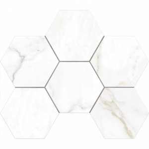 Плитка Эстима мозаика Mosaic/ID01_NS/25x28,5/Hexagon неполированный белый