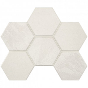 Плитка Эстима мозаика Mosaic/LN00_NS/TE00_NS/25x28,5/Hexagon неполированный белый