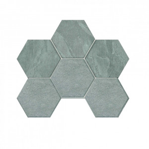 Плитка Эстима мозаика Mosaic/LN02_NS/TE02_NS/25x28,5/Hexagon неполированный серый