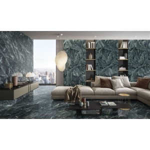 Керамогранит 280x120 Verde Saint Denis Lappato Tele Di Marmo Revolution лаппатированная зеленый мрамор 7мм Emil Ceramica