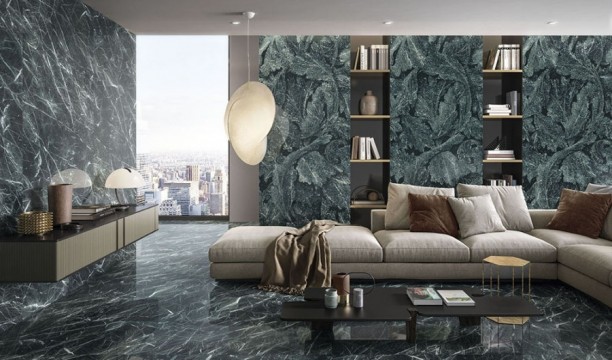 Керамогранит 280x120 Verde Saint Denis Lappato Tele Di Marmo Revolution лаппатированная зеленый мрамор 7мм Emil Ceramica