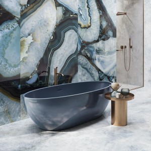 Керамогранит 278x120 Agate Azure Full Lappato Rett Tele Di Marmo Precious глянцевая белый оникс 6.5мм Emil Ceramica