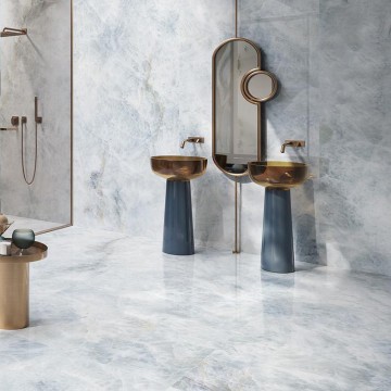 Керамогранит 278x120 Crystal Azure Naturale Rett Tele Di Marmo Precious матовая белый мрамор 6.5мм Emil Ceramica